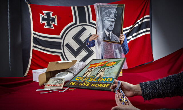 Hakekorsflagg. Oljemaleri av Hitler. Mens verdens største nettaktører lager regler for å stoppe spredning av rasehat, er det fritt fram for nazihandel på Finn.no